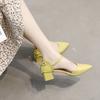 All-purpose Sandals for Women - New Pointed-toe High-heeled Shoes with Thick Heels and A Single Buckle.