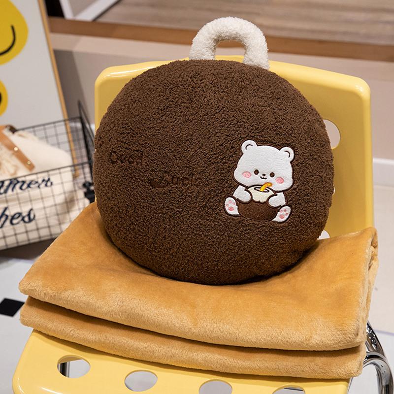 

Фруктовая подушка-одеяло для сна для девочек, офисный кондиционер для студентов, артефакт для обеденного перерыва, плюшевая игрушка-медведь 37 * 40cm (blanket 1 * 1.7m)