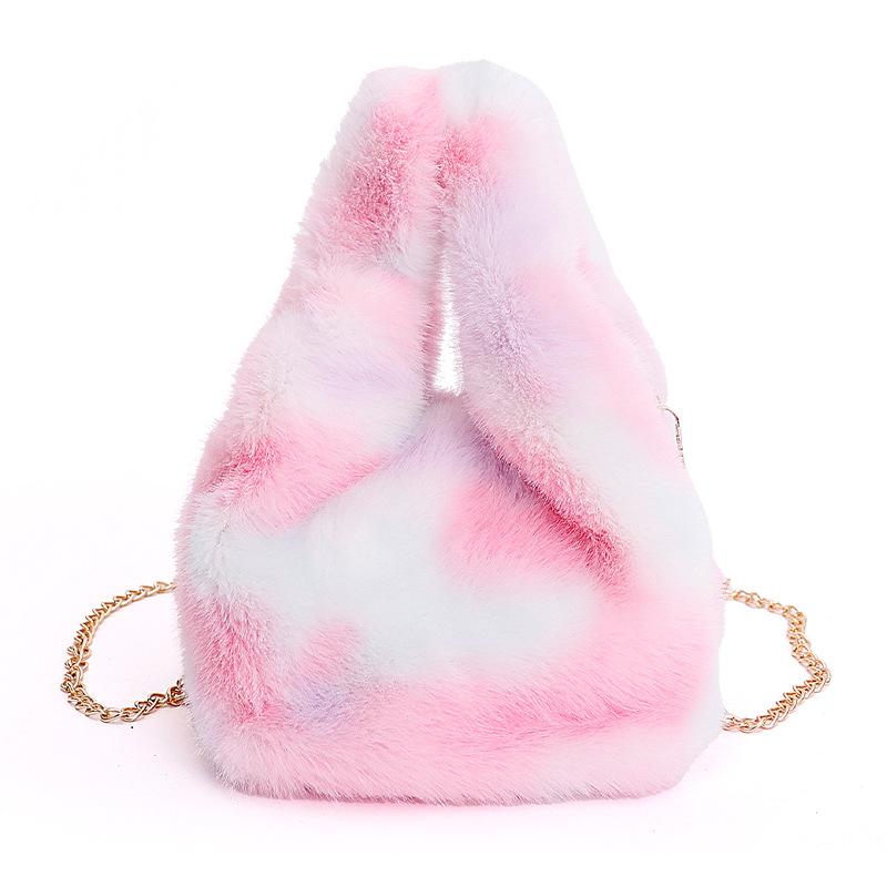 Women's bag autumn and winter new exquisite and cute plush multi-colored women's bucket bag high value foreign style shoulder messenger bag