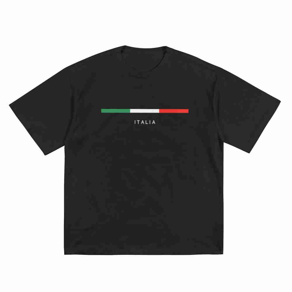 Italian Flag Italy Map Italia Short Sleeve Tee 100% Cotton T-Shirt