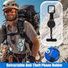 Anti-Theft Phone Tether Retractable Phone Lanyard Tether Cellphone Tab Strap with Carabiner Anti-Drop Harness for Outdoor Hiking