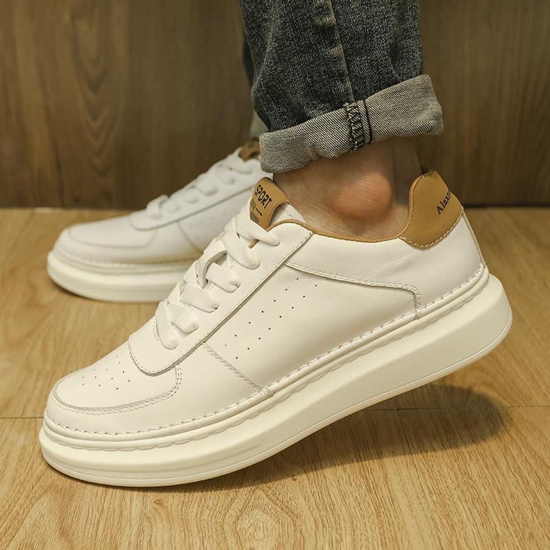 Extra large size men's shoes spring 2025 new platform casual shoes fashion versatile white shoes Korean version of sports shoes tide