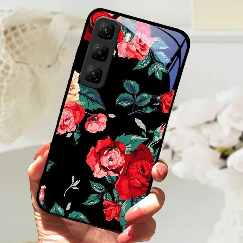 Gehärtetes Glas Case Für Infinix Hot 60 60i Hot60 Pro Plus 60Pro Handy Rückabdeckung Vollständige Abdeckung Linsenschutz Hülle Fundas Etui