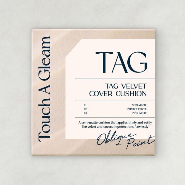 Tag Velvet Cover Cushion 15G Pale Light