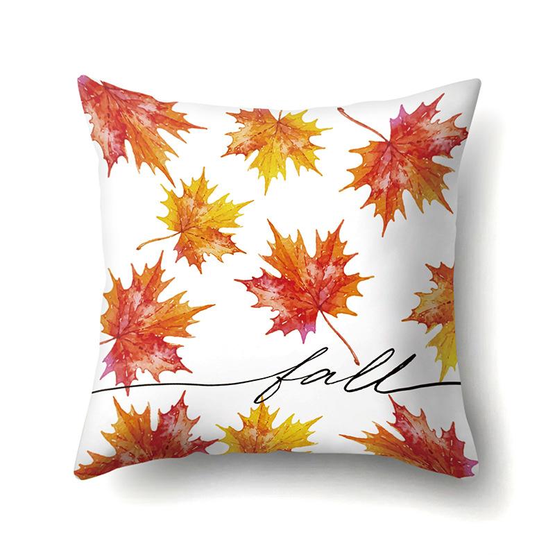 Thanksgiving Pillowcase Blessing Maple Leaf Pumpkin Sofa Cushion Cover Office Home Living Room Pillowcase