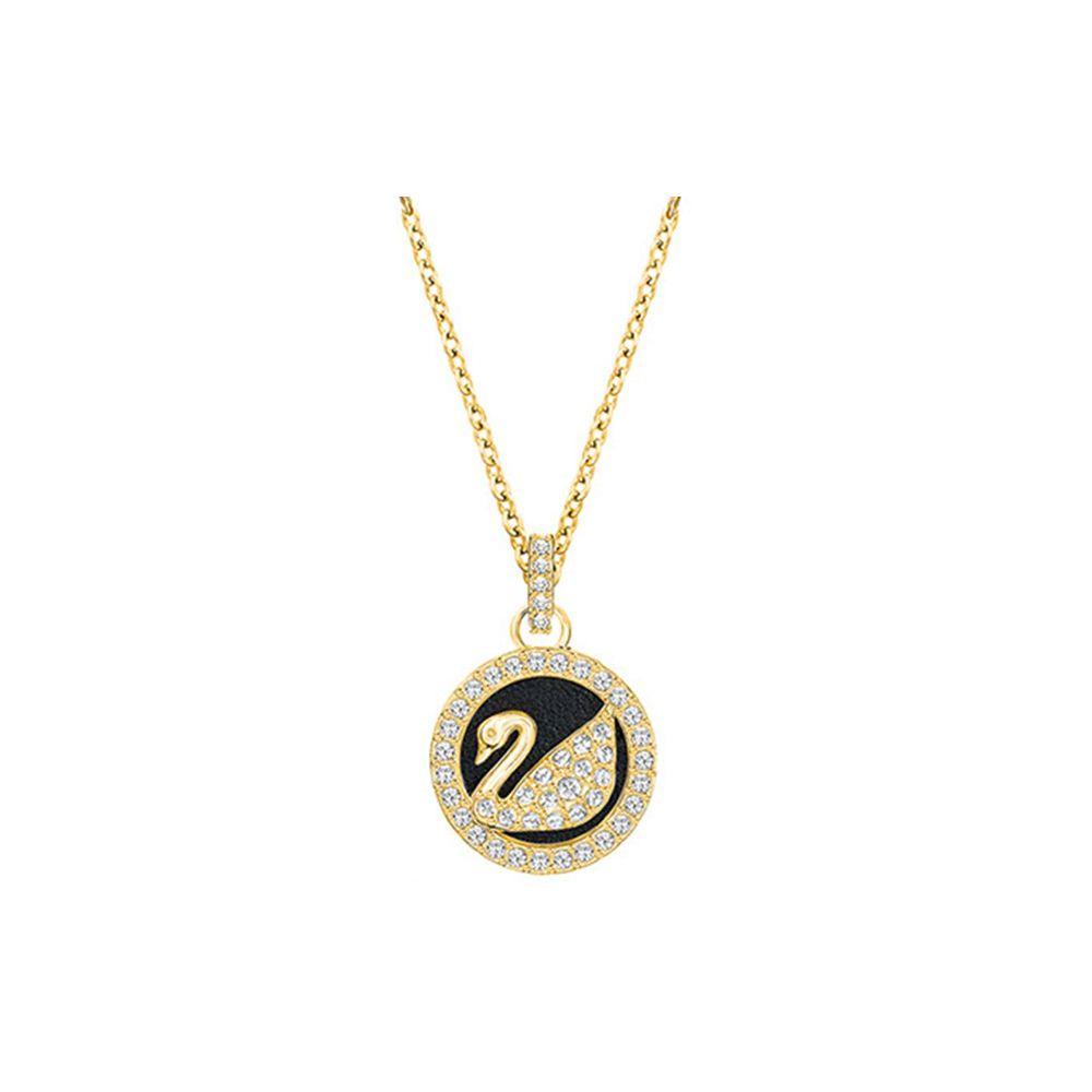 Swarovski Leather Swan Necklace Women Necklace Gold 5374919