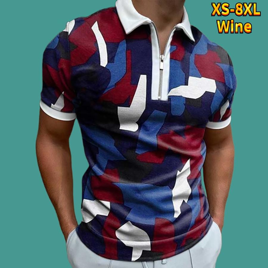 Rahat Yaka T-shirt Genç erkek Moda Fermuar kısa kollu tişört erkek 3D Altın Dikiş Baskı T Gömlek