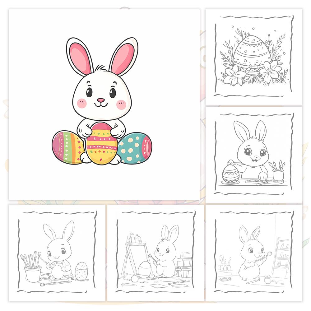 1pc,Easter Colouring Book - Teen Colouring Book - 30 Sheets, 8.3x 8.3 inches, Adult Stress Relief, Birthday, Easter Gift