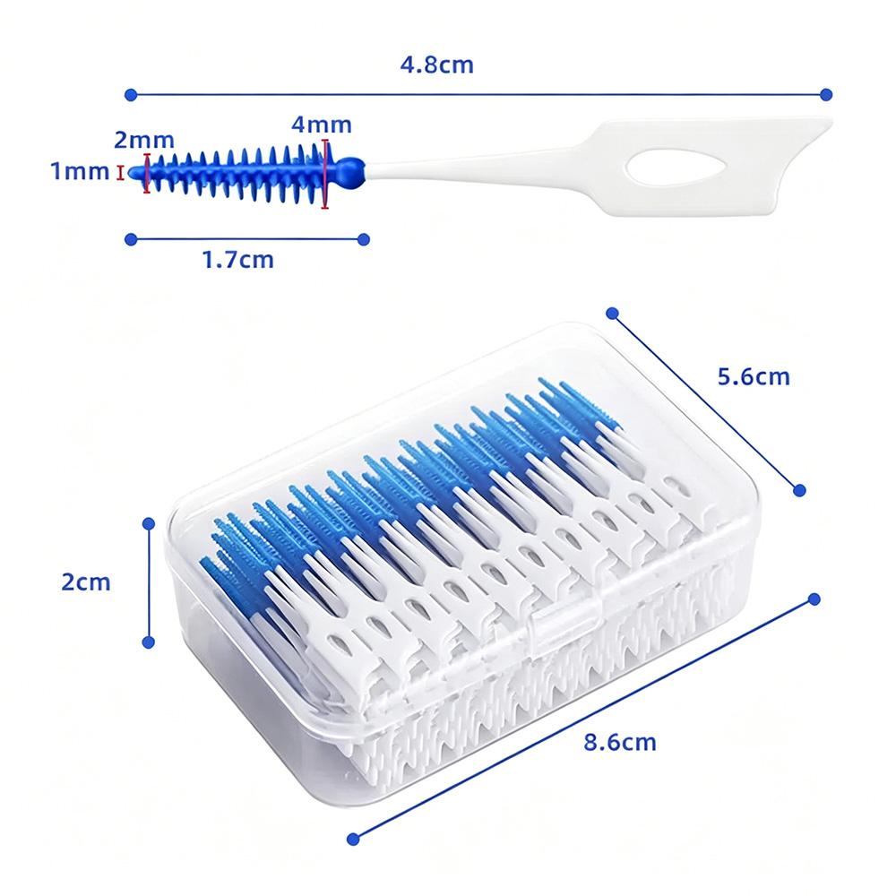 Disposable Soft Silicone Interdental Cleaners 100 Count Teeth Gap Brushes Dental Floss Picks Portable Oral Cleaning Toothpicks F