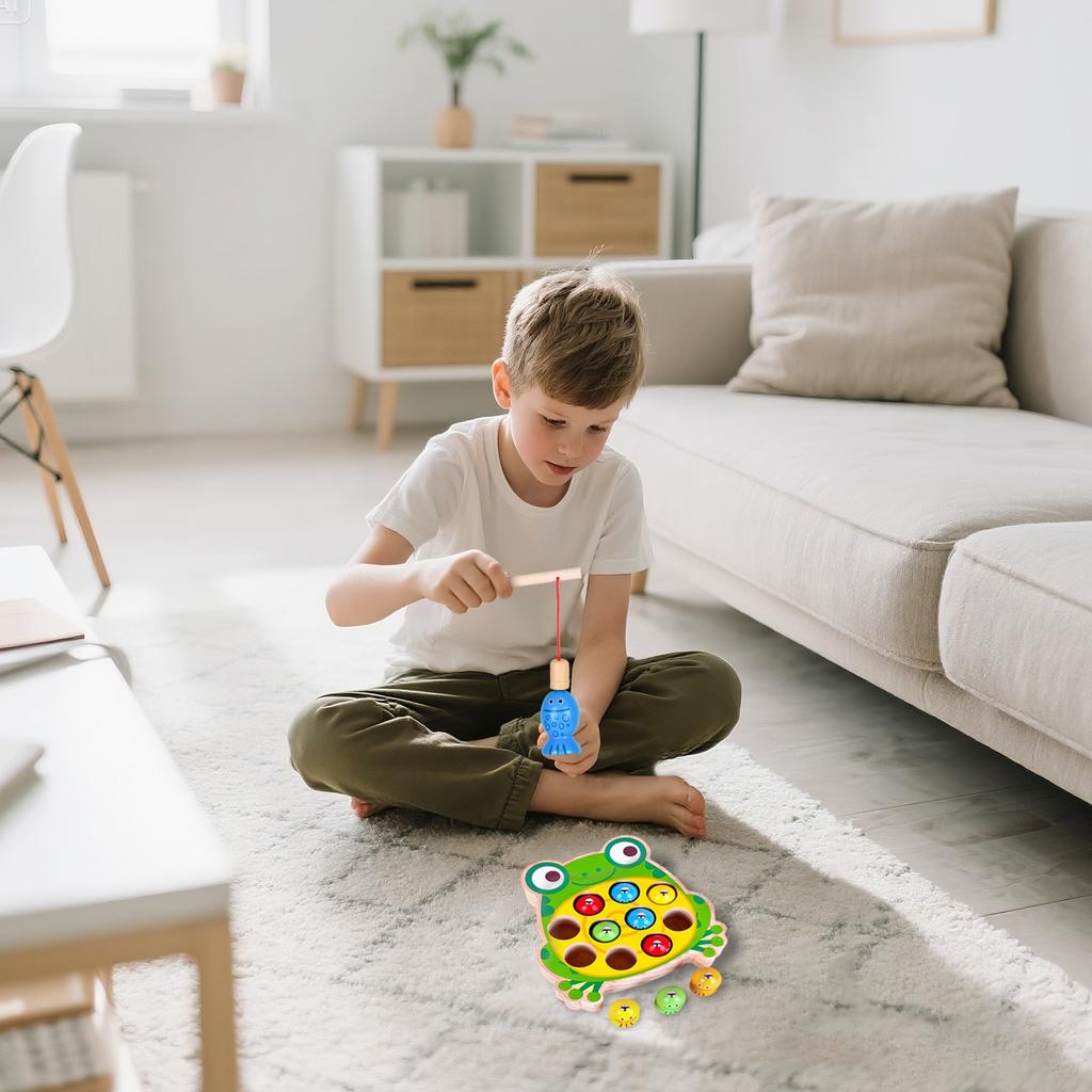 Wooden Fishing Game For Children Aged 3-5 Years Old, Magnetic Toys