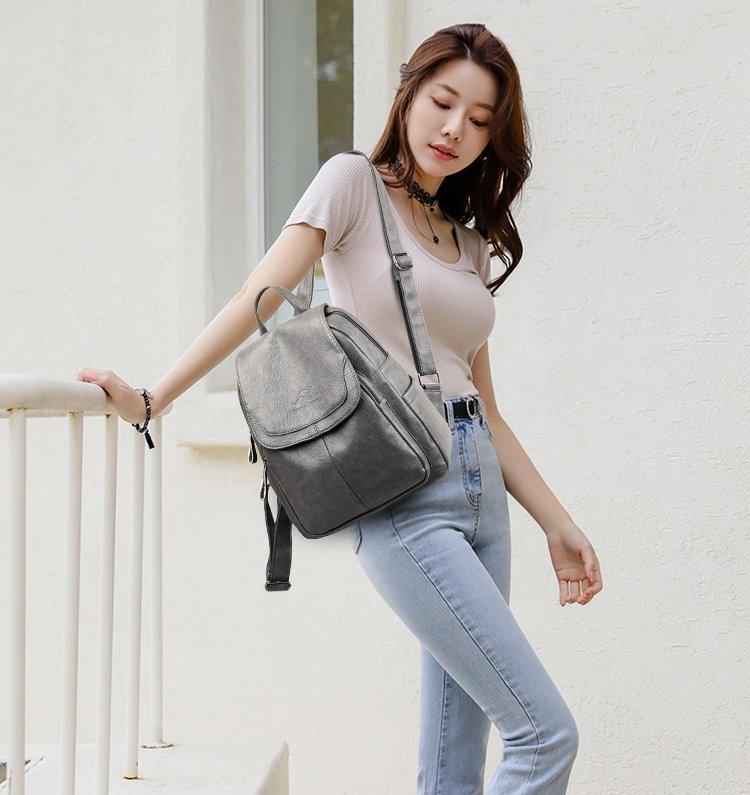 Weißer Frauenrucksack Weibliche Lederrucksäcke Damen Sac A Dos Schultaschen für Mädchen Große Kapazität Reiserucksack Rucksäcke