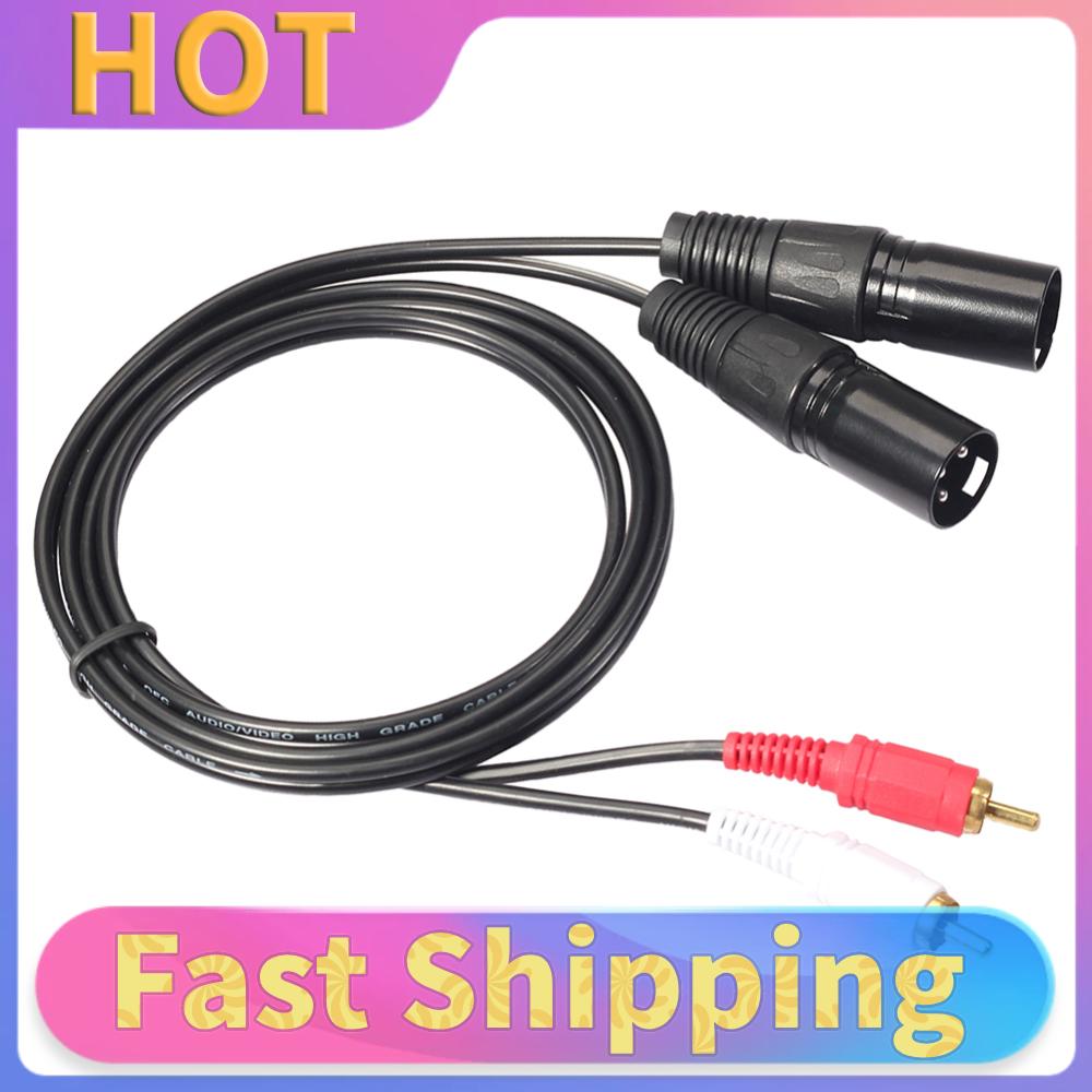 RCA to 2 RCA Male to Male Audio Cable for Mixer Home Theater TV Amplifier Sound