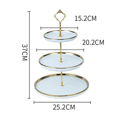 Daju Jiang Dark Green Ripple Three-Tier Ceramic Serving Plate