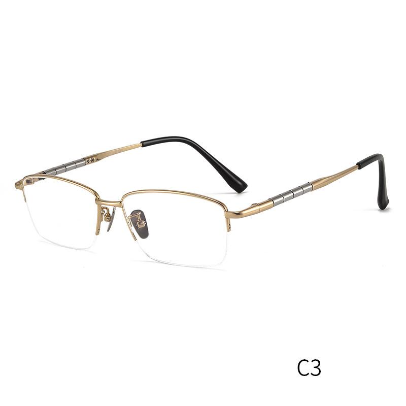 

Ultra-Light Pure Titanium Glasses Frame Men Business Casual Eyeglasses Silver Super Light Spectacles Retro Artistry Spectacles золотой