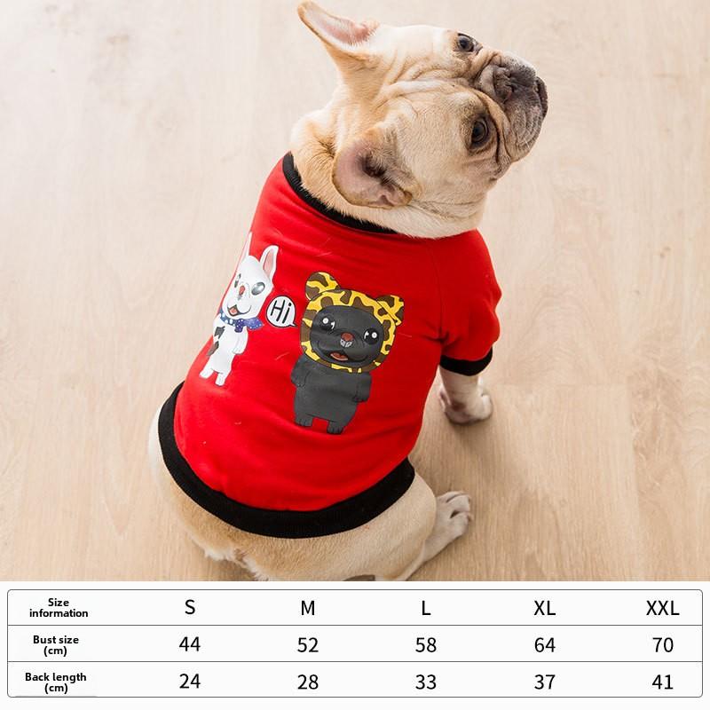 Spring and Summer Dog Medium and Small Dog Bullfighting Sweater Thin Breathable Fat Dog Starling Dog Pet Dog Clothes