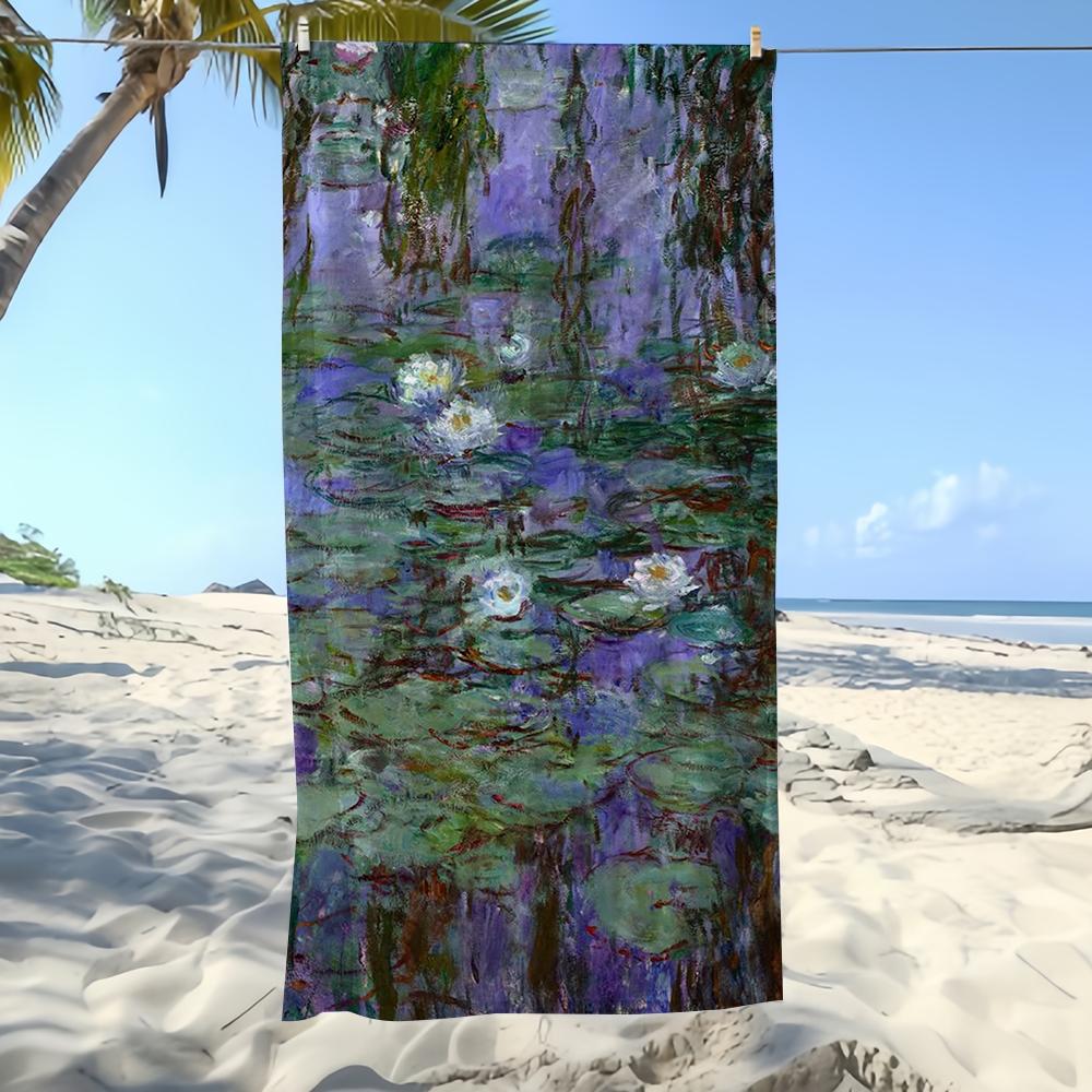 Handtuch Textil Bademantel Strand Schnelltrocknend Leicht Tragbar Camping Kunst Schwimmen M-MonetS Pool Reise