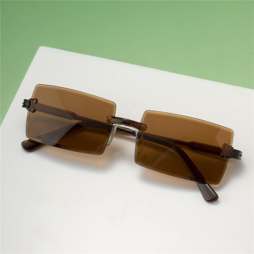 12PCS Retro Sunglasses Women Brand Designer Fashion Rimless Gradient Sun Glasses Shades Cutting Lens Ladies Frameless Eyeglasses