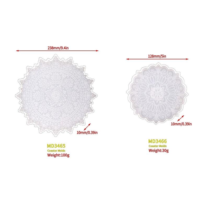 Mandala Diy Homemade Mold Coaster Crystal Dripping for Creative Silicone Mold Crystal Drip Placemat Mold for Diy Craft