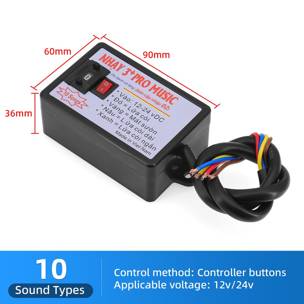 8 Sounds Musical Electronic Horn Controller 3+ Pro Music Rapid Horn Relay 12-24V 8Tones 12 Tones Horn for All Car Motor Truck