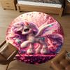 1PC Unicorn Fantasy Wings Round Chair Mat Area Rug - Non-Slip, Floor Mat for Office, Bedroom, Home Decor Christmas Gift C0528021