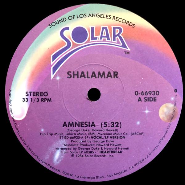 

12inch Record SHALAMAR - Amnesia 066930 Solar 1984 US Soul/Funk Used