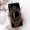 Transparent For Redmi 7 Case Cover Luxury Crown A-Z Letters 2D Flat Pattern Soft Casing M1810F6LG M1810F6LH M1810F6LI