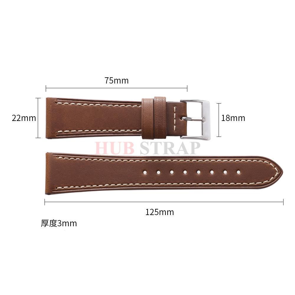 18mm 20mm 22mm Universelles Kalbslederarmband für Omega für Seiko Vintage Rindsleder Uhrenarmband Sportarmband für Herren Damen Zubehör