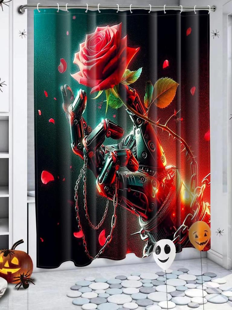 Halloween Bat Print Bathing Curtain Bathroom Shower Curtain With 12 Hooks Bathroom Home Decor And Accessories