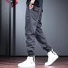 American Tied Overalls Men's Loose Trendy Brand Autumn and Winter Harlan Small Foot Casual Pants Velvet Versatile Work Pants