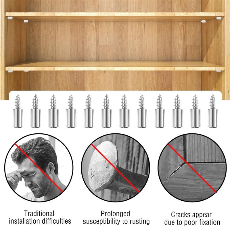 Self Tapping Screw Cabinet Shelf Bracket Laminate Support with Rubber Sleeve Non-Slip Layer Glass Plate Holder Fixed Screw