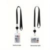 1pc Clear Retractable Vertical Waterproof ID Card Holder, Name Badge Lanyard, Suitable for ID/Bank Cards/Bus Cards Back To School