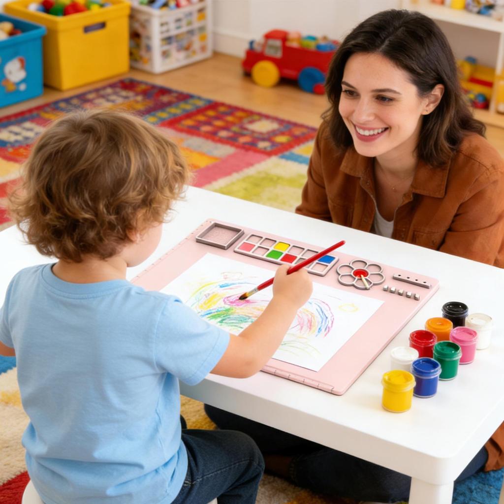 Silicone Paint Mat Non-Slip Soft Reusable Painting Art Mat For Kids For Artist Boys Girls Students Home Classroom Kindergarten