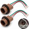 2 PCS Automotive 7443 Brake Light Bulb Holder, Copper Core Wiring Harness Socket, Insulated Female Adapter for T20 Bulb, Universal for Most Cars,