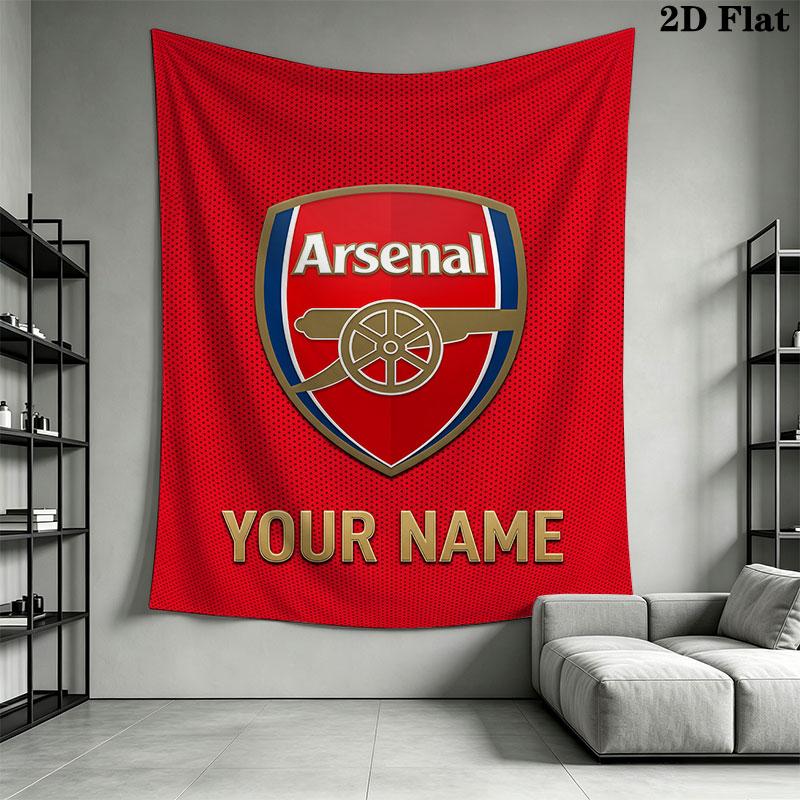 Custom Arsenal F.C Wall Hanging Printed Fabric Blanket Decorative Tapestries for Bedroom Living Room Home Decor