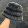 Winter Bucket Hat Fluffy Faux Fur Fisherman Cap, Breathable & Comfortable Thicken Winter Hats, Warm Lightweight Fleece Fisherman Cap for Women Men