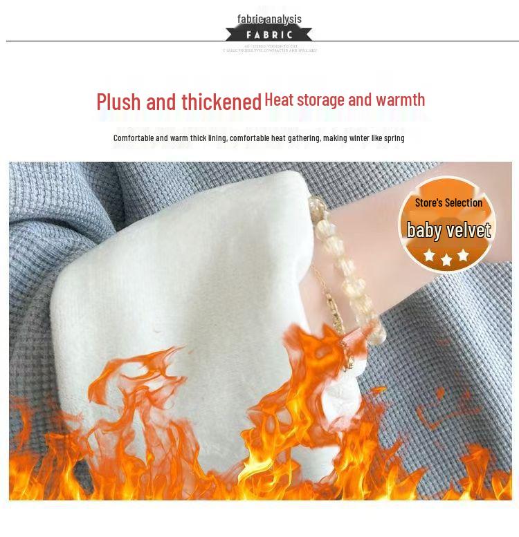 2025 Koreanischer Stil Lockerer Rundhals Fleece Umstandspullover für Herbst/Winter