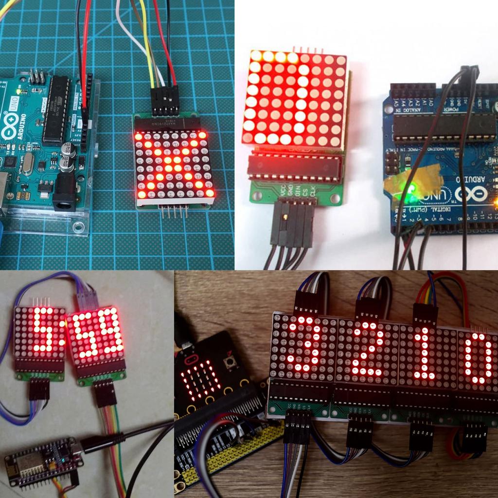 MAX7219 Dot Matrix Module 8x8 LED Display Modules for Arduino Raspberry Pi Microcontroller with 5Pin Wires