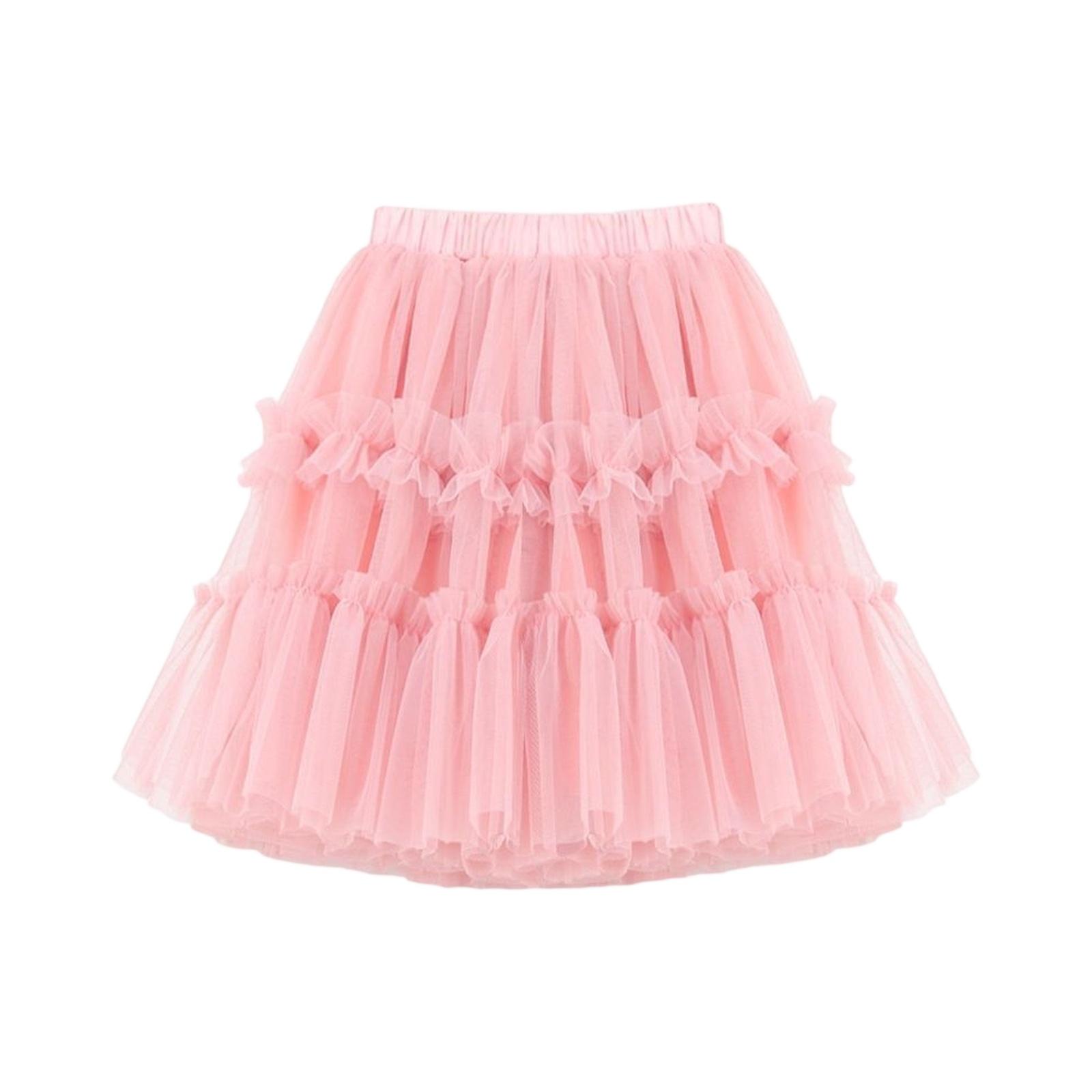 

Летняя детская и девичья сетчатая юбка-полутела 130 розовый