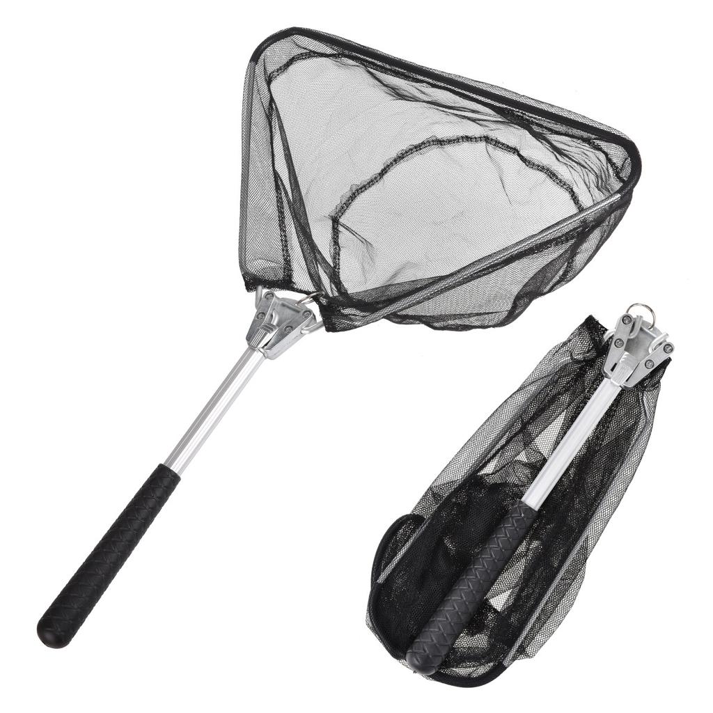 50cm Folding Fishing Brail Net Telescopic Fishing Landing Net Scoop Net Mini Stainless Steel Manual Fishing Brail Net