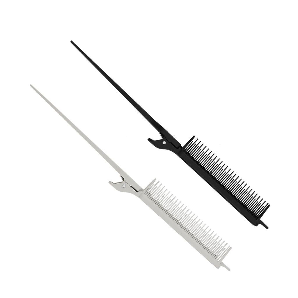 2pcs Highlight Clip Comb Multipurpose Hair Dyeing Section Rat Tail Comb Brush Styling Tools for Hair