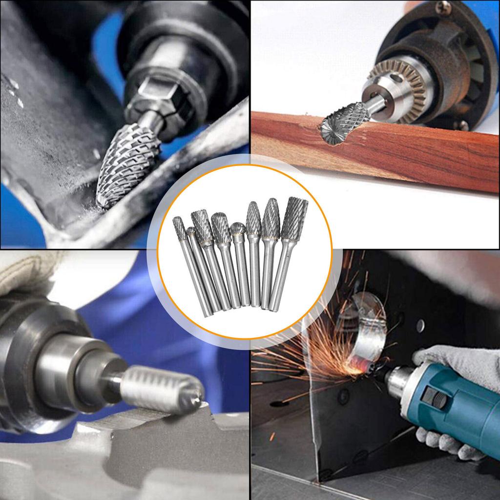 8ks Sada karbidových rotačních pilníků 2 kulové rotační pilníky 2 válcové