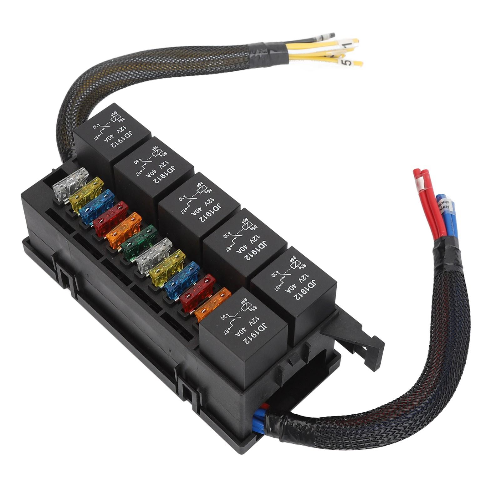 

Блок реле предохранителей 12В 6 реле 11 предохранителей ATC ATO Водонепроницаемый блок реле для автомобиля, яхты, лодки