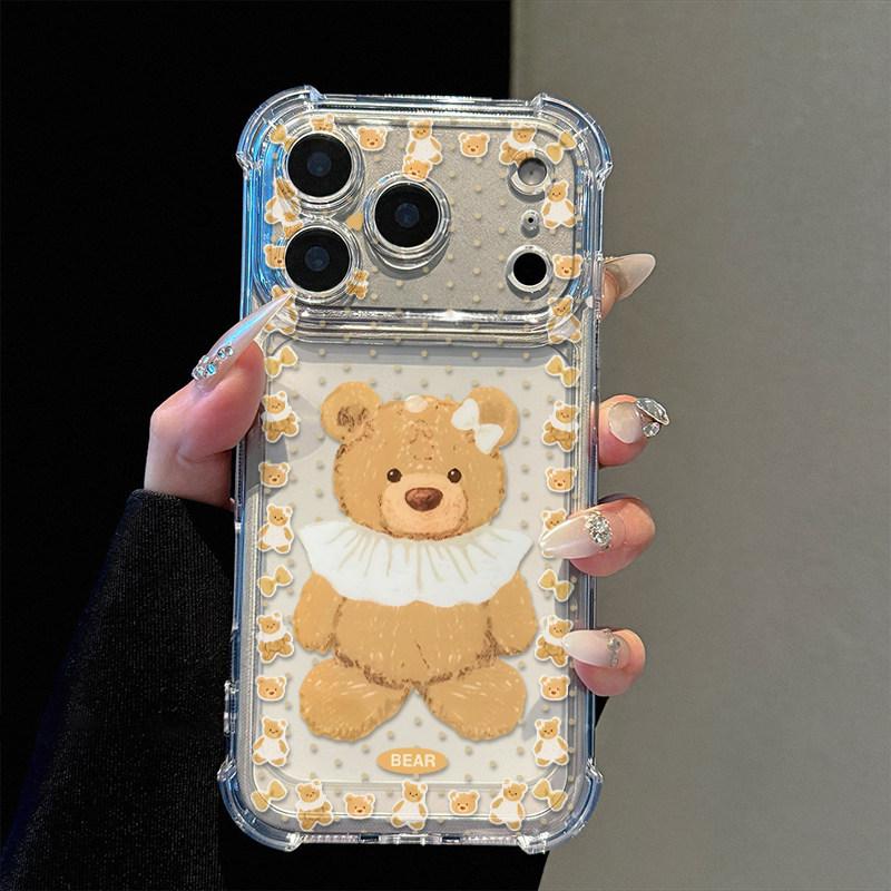Muppet bear is suitable for Apple 17 mobile phone case iphone16promax cartoon 15plus14 all-inclusive cartoon case.