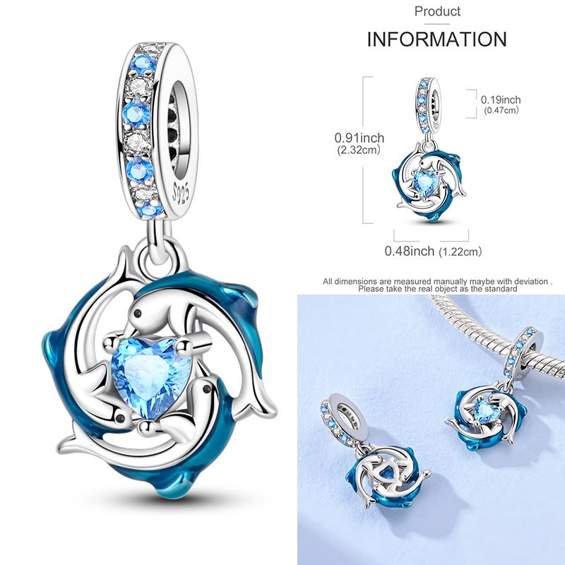 Ocean World Series Original Charms Copper Sea Turtle Octopus Dolphin Seahorse Beads Fits Bracelet Diy Jewelry Gift