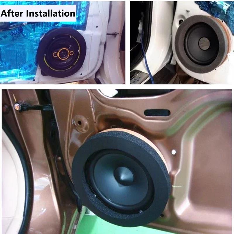 4 PCS NEW 4/5/6.5 Inch Car Speaker Ring Bass Door Trim Sound Insulation Cotton Audio Speaker Sound Self Adhesive Insulation RingGood product