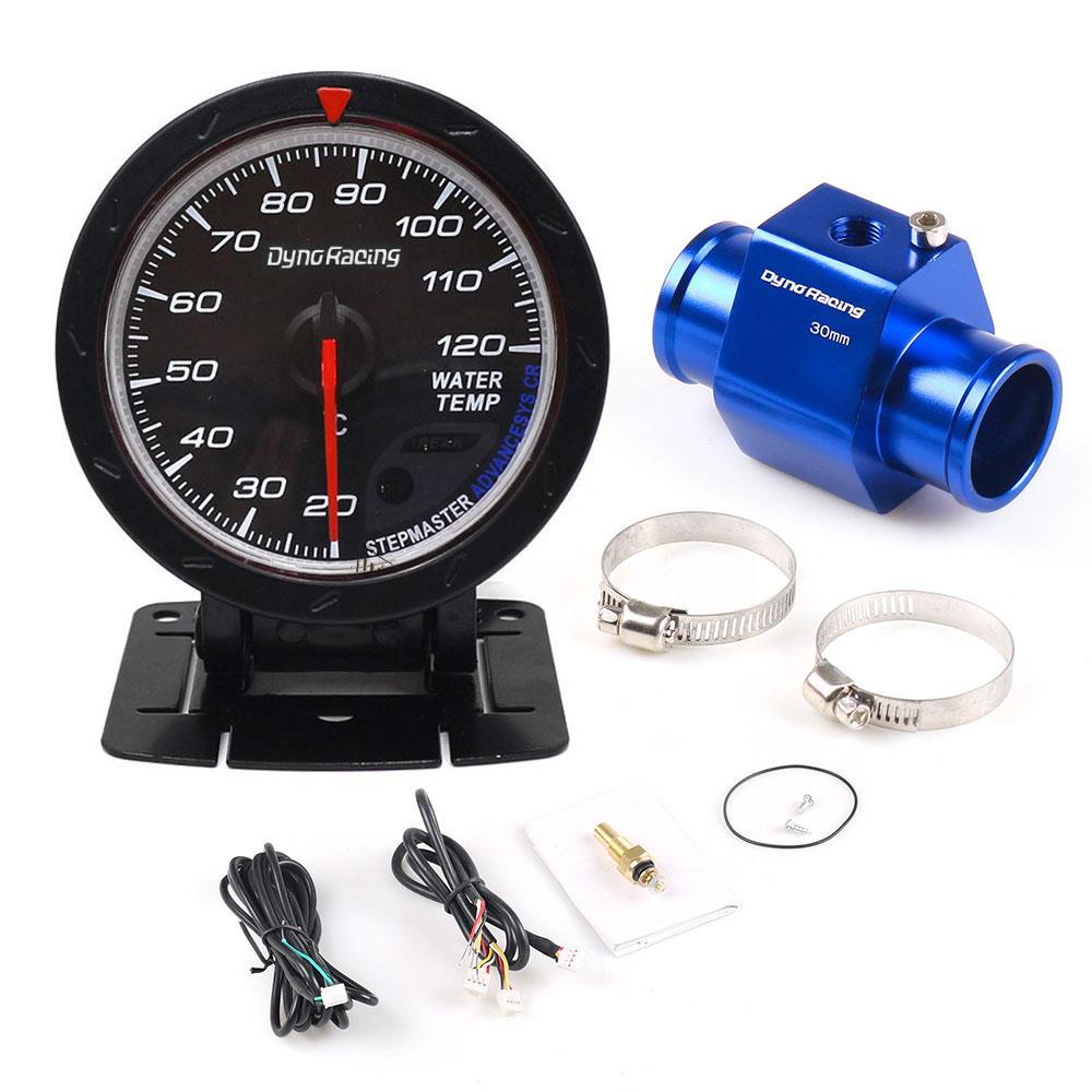 Dynoracing 60MM Indicatore della temperatura dell'acqua per auto 20-120 Celsius con adattatore sensore temperatura acqua per tubo comune 1/8NPT