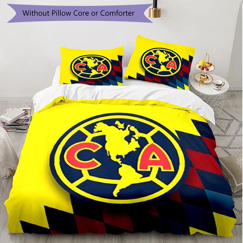 3pcs Duvet Cover Set (1*Duvet Cover + 2*Pillowcase, Without Core), Club America Print Soft All‑Season Bedding Set, Home Bedroom Decor Gift