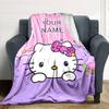 Customizable HelloKitty1 Throw Blanket – Personalized Name, All-Season Cozy Snug Blanket, Machine Washable, Personalized Blanket