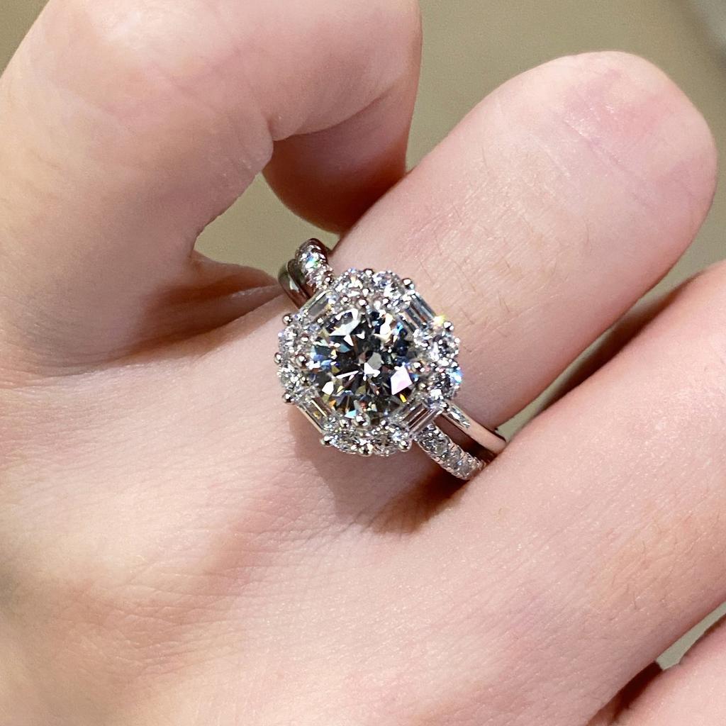 Eight Hearts and Eight Arrows Full of Diamonds, Sugar Cube, Zircon Opening Ring, Women's Light Luxury Niche Temperament, Index Finger Ring Ring 2026
