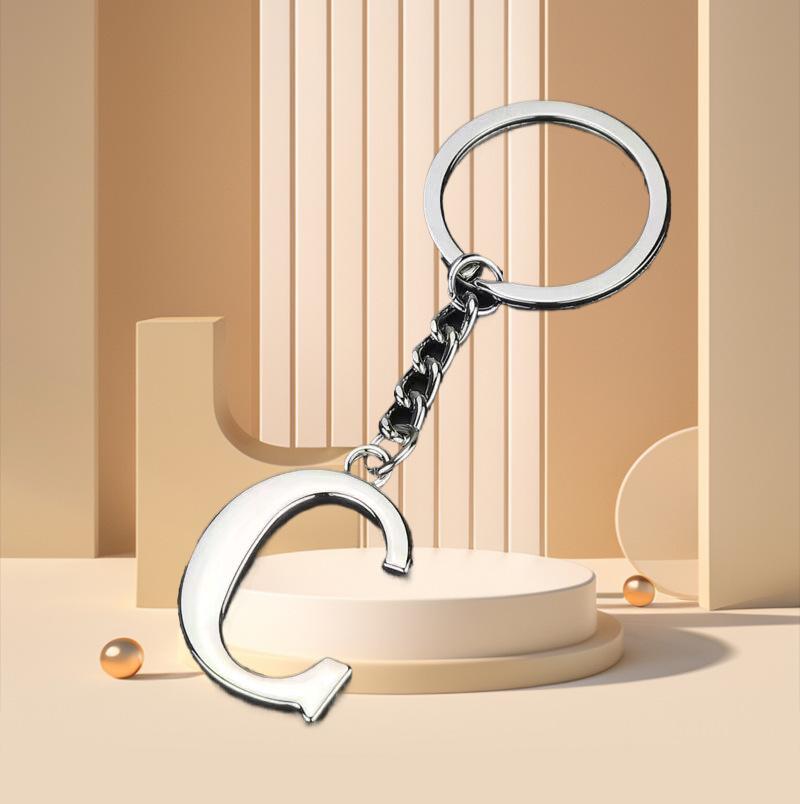 Elegant Zinc Alloy Letter Keychain - Unique Pendant Design for Women's Bags
